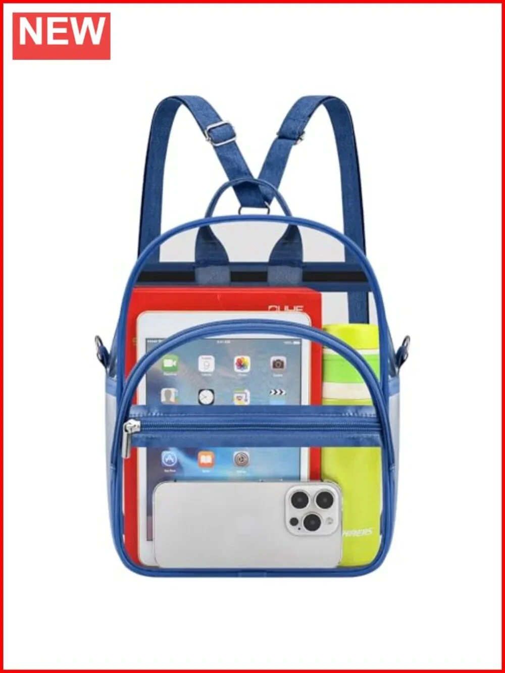 Clear PVC Stadium Approved Small Backpack with Adjustable Strap for Concerts